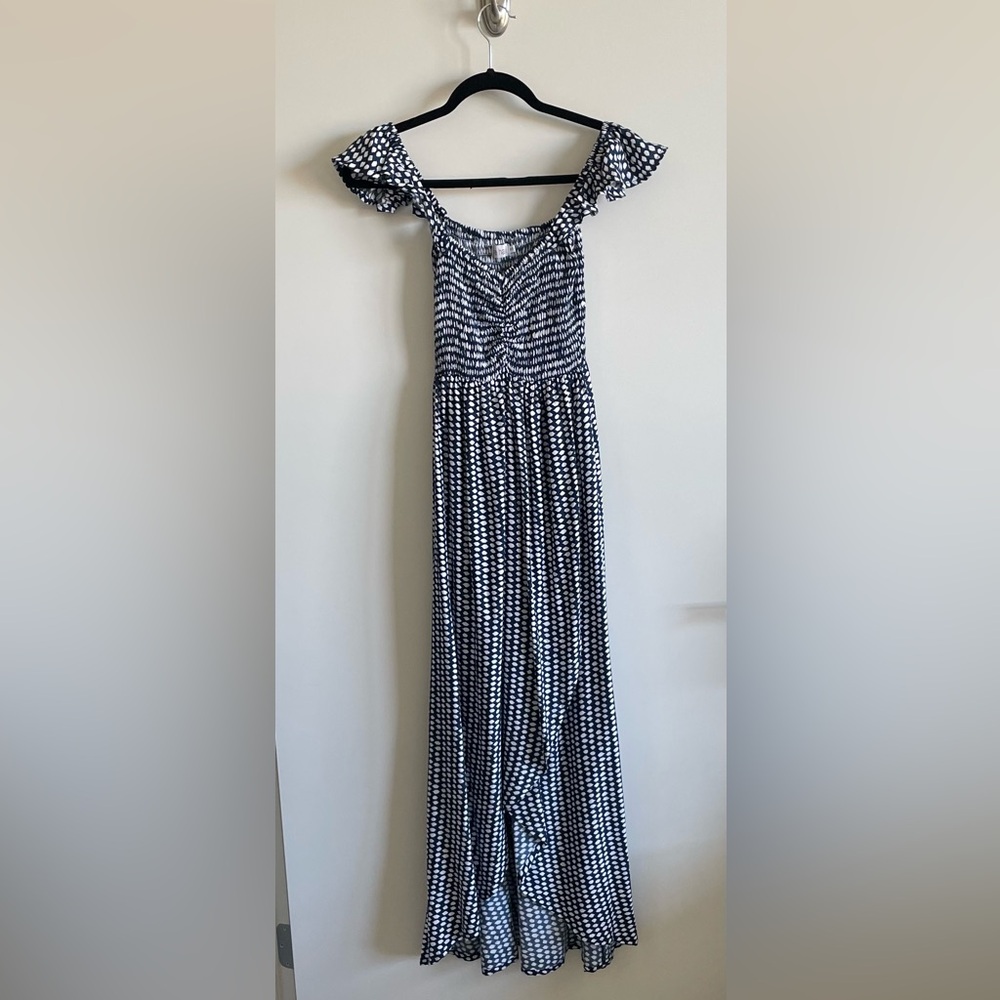 Tiare Hawaii, Paradise Maxi Dress. One size, worn once. Lightweight navy/white
